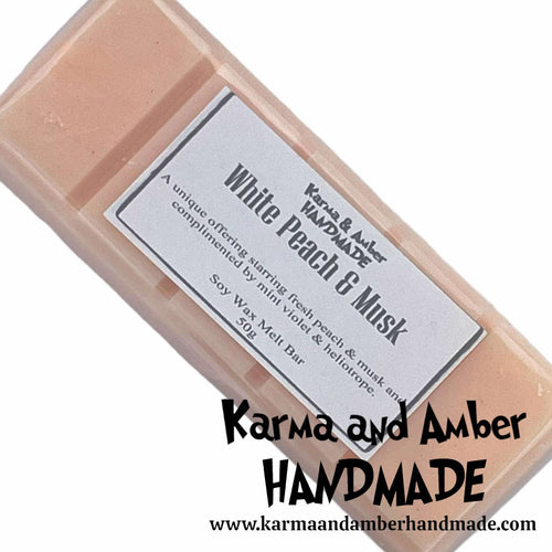 WHITE PEACH AND MUSK Soy Wax Melt Bar