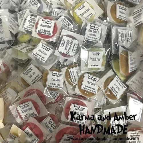 10x Mini Wax Melt Samples, highly scented,